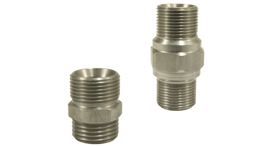 M22 dubbele nippel RVS