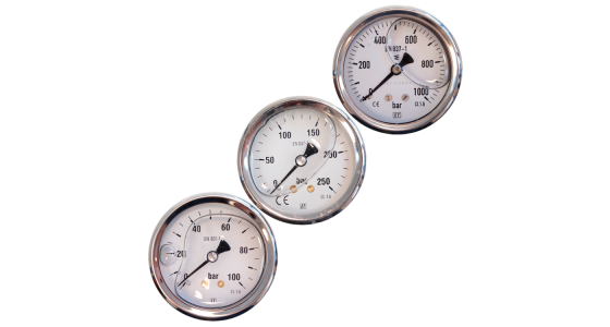manometer met achteraansluiting, vooraanzicht
