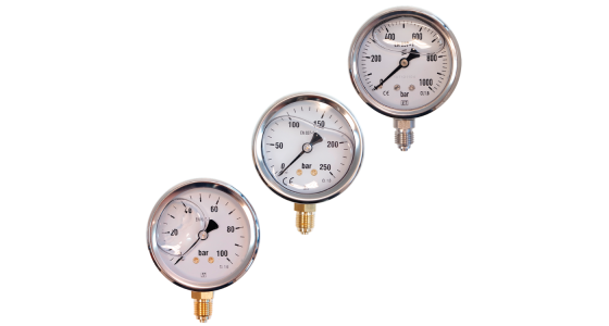 manometer met onderaansluiting- vooraanzicht