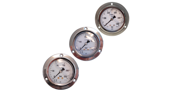 manometer met achteraansluiting paneelmontage, vooraanzicht
