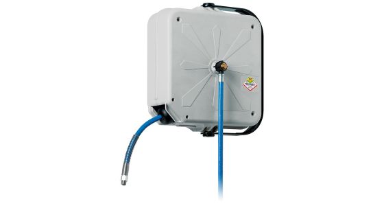 Raasm luchtslanghaspel S450 Serie Automatisch oprollend Messing swivel Kunststof/Staal, gezien van voren