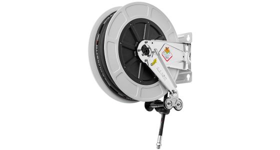 Zeca luchtslanghaspel 8400 Serie Automatisch oprollend Messing swivel Kunststof/Staal, gezien van voren