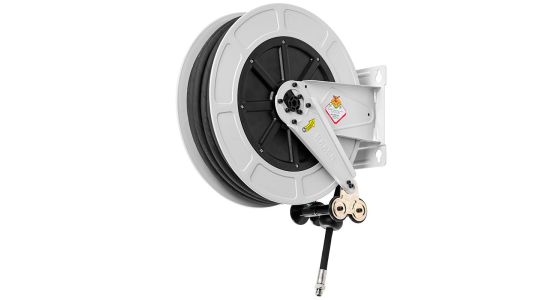 Raasm luchtslanghaspel S430 Serie Automatisch oprollend Messing swivel Kunststof/RVS, gezien van voren