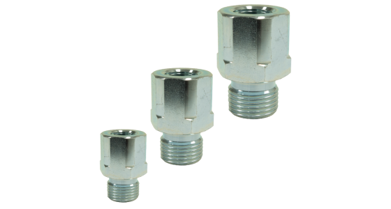 Verloopadapter staal - BSP Buitendraad (60° conus) x BSP Binnendraad