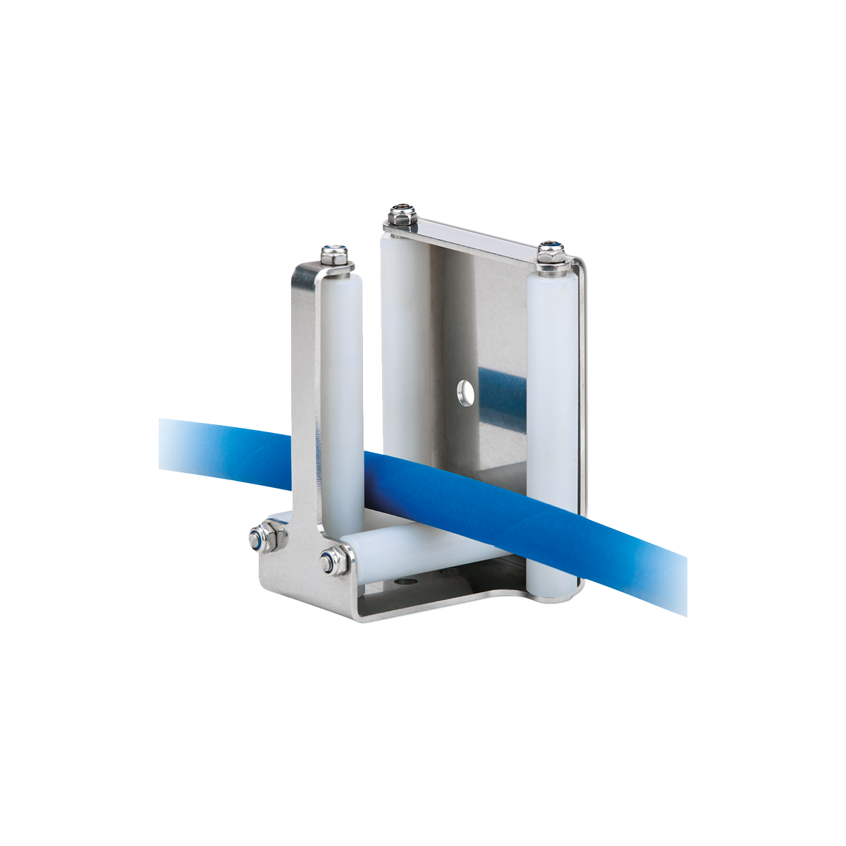 slanggeleider vloer wandmontage polyamide rollen rvs frame