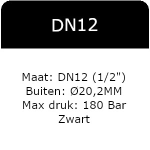 1SN - DN12(1/2&quot;) - Max 180 Bar - Zwart