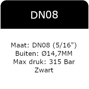 1SN Plus - DN08(5/16&quot;) - Max 315 Bar - Zwart