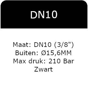 1SC - DN10(3/8&quot;) - Max 210 Bar - Zwart