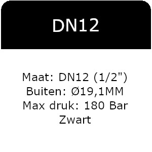 1SC - DN12(1/2&quot;) - Max 180 Bar - Zwart