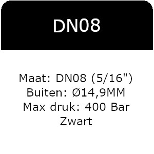 2SC - DN08(5/16&quot;) - Max 400 Bar - Zwart