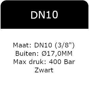 2SC - DN10(3/8&quot;) - Max 400 Bar - Zwart