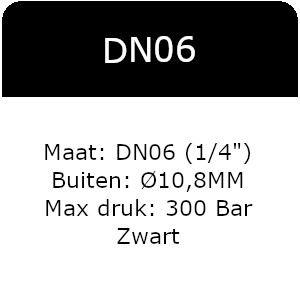 1SN - DN06(1/4&quot;) - Flexy - Gladde buitenmantel - Max 300 Bar - Zwart